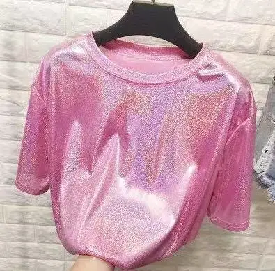 2020 New Summer Underwear Missing Bright Silk T-Shirt Women - Image 2