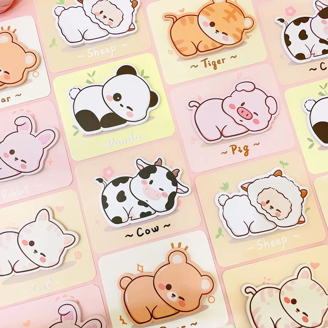 Cute animal lying sticky note South Korea Cartoon creative note book refrigerator door N times stickers Taobao small gift wholesale