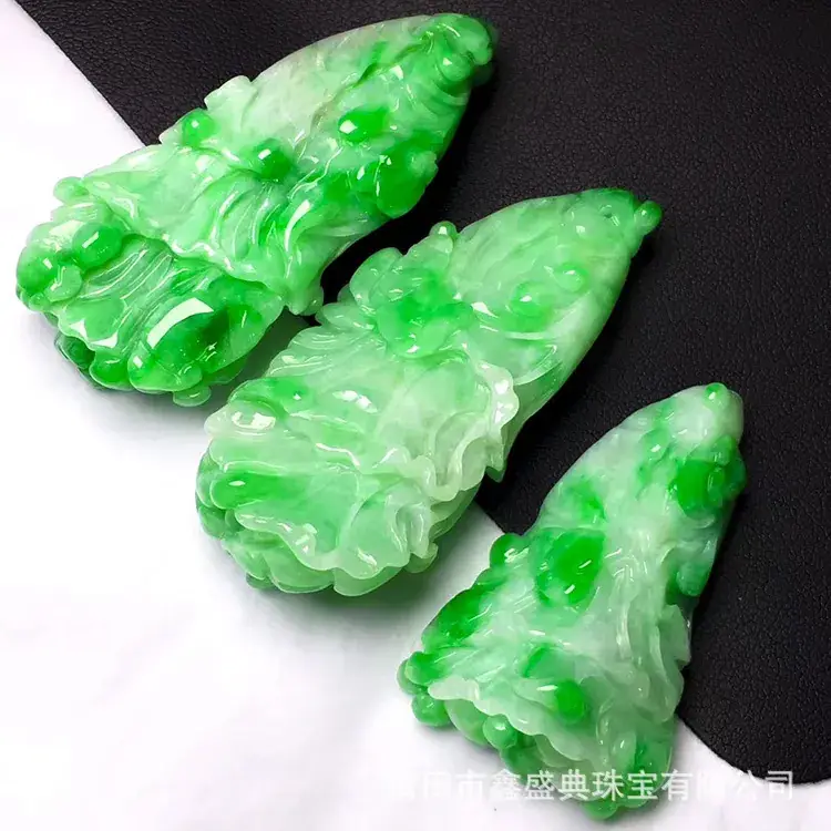 Natural Jade Buddha Pendants Ice Green Glutinous - Image 5
