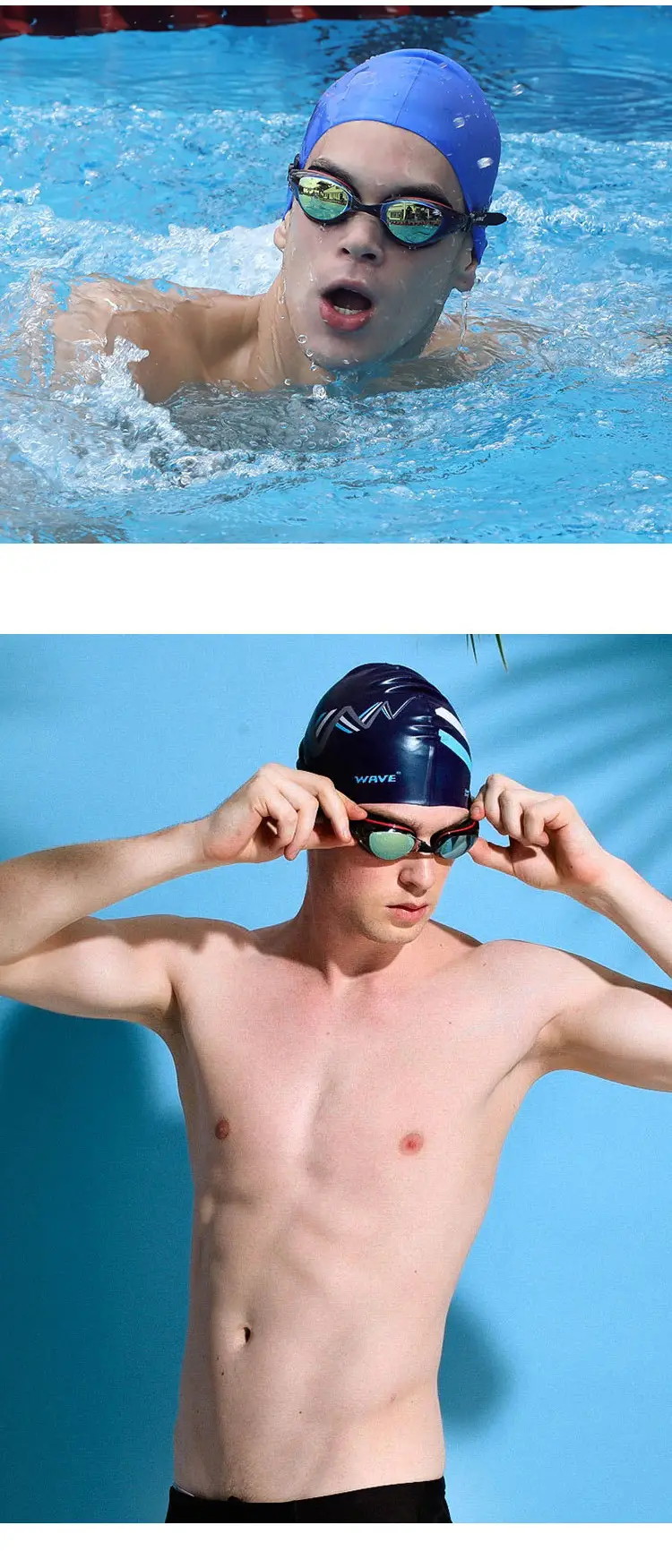 Wave Professional Fashionable Silicone Waterproof Anti-Fog Electroplated High-Definition Swimming Goggles for Men and Women with Prescription Lenses — feature 10