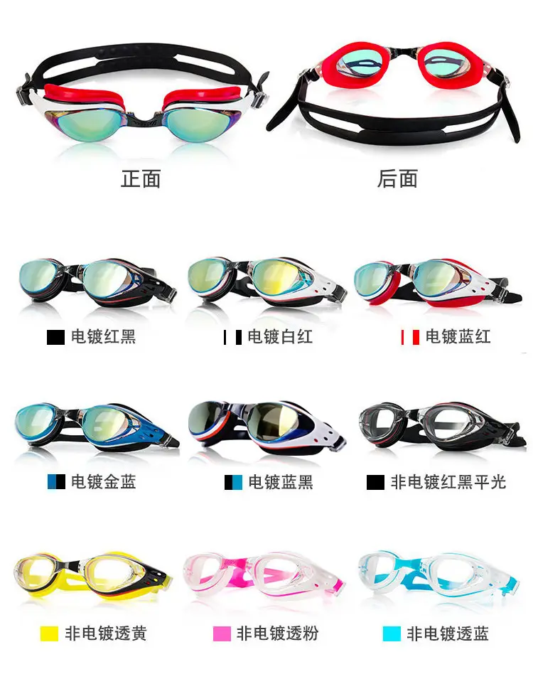 Wave Professional Fashionable Silicone Waterproof Anti-Fog Electroplated High-Definition Swimming Goggles for Men and Women with Prescription Lenses — feature 7