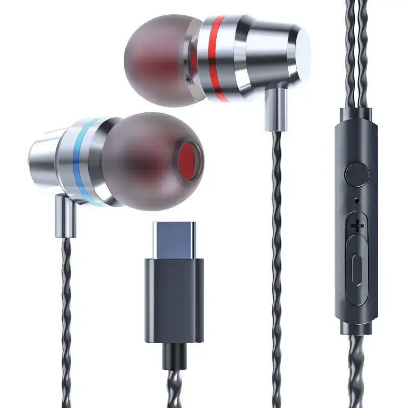 Heavy Bass Metal Type-C In-Ear Headphones for Huawei Xiaomi - Image 4
