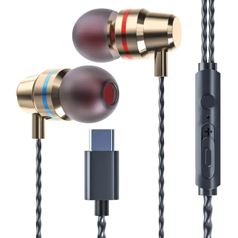 Heavy Bass Metal Type-C In-Ear Headphones for Huawei Xiaomi - Image 11