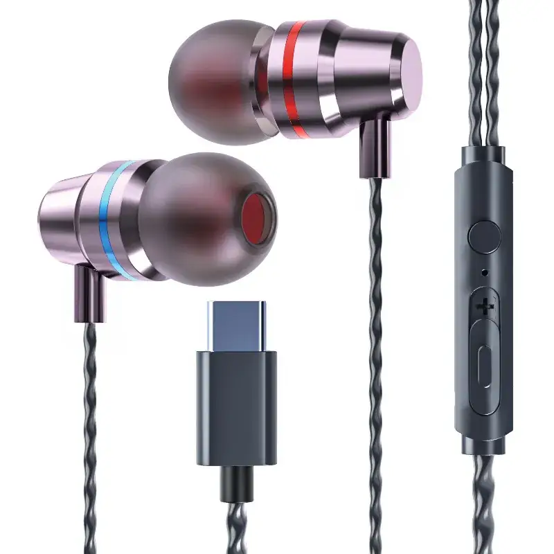 Heavy Bass Metal Type-C In-Ear Headphones for Huawei Xiaomi - Image 9