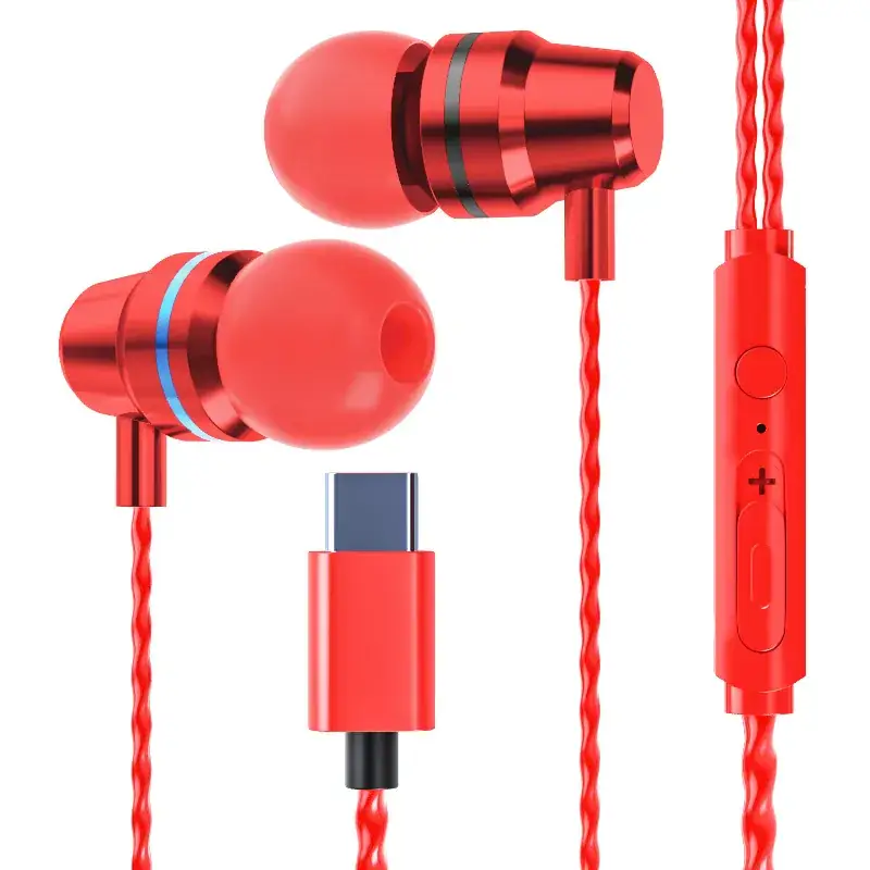 Heavy Bass Metal Type-C In-Ear Headphones for Huawei Xiaomi - Image 13