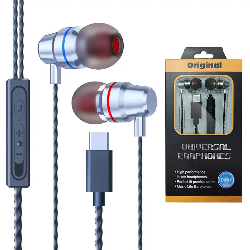 Heavy Bass Metal Type-C In-Ear Headphones for Huawei Xiaomi - Image 15