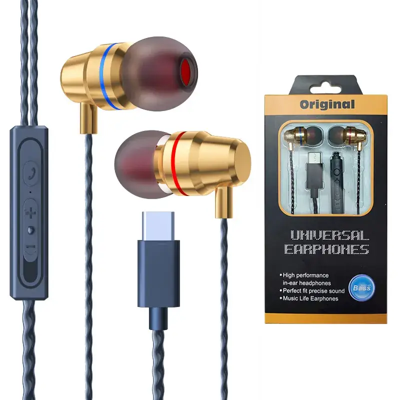 Heavy Bass Metal Type-C In-Ear Headphones for Huawei Xiaomi - Image 18