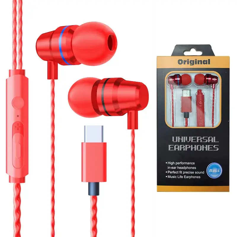 Heavy Bass Metal Type-C In-Ear Headphones for Huawei Xiaomi - Image 19