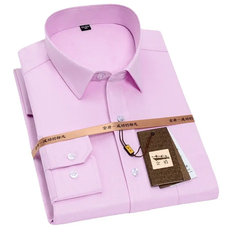 Jin Dun Men's Long Sleeve Business Shirt Light Blue - Image 6
