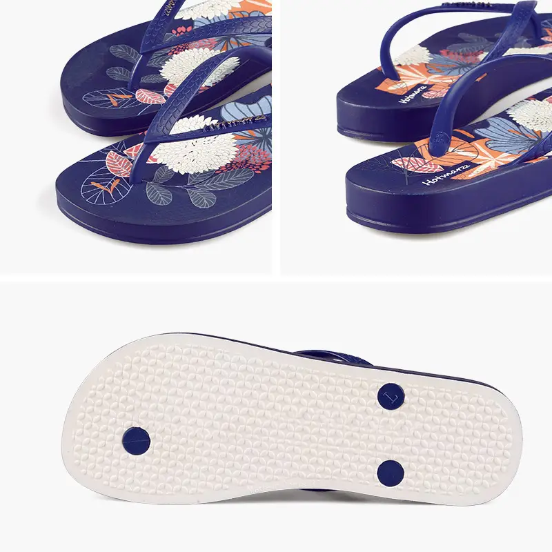 Hotmarzz Black Mar Printed Slippers Women's Flip-Flops Summer Casual Cool Flip-Flops Sandals - Image 3