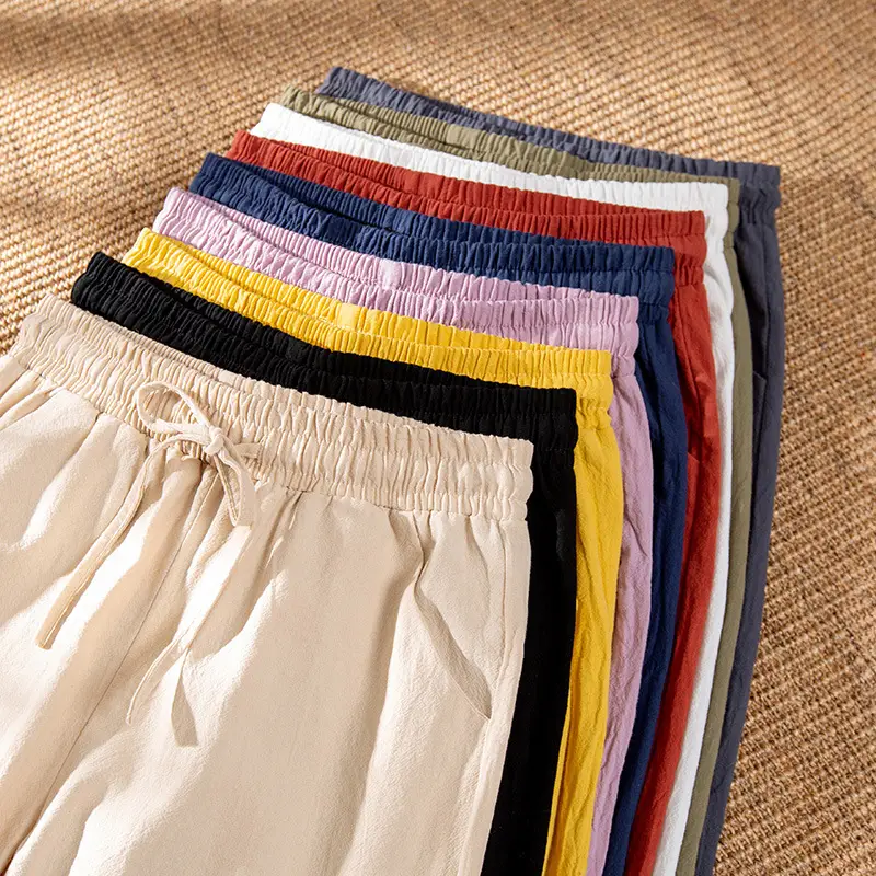 Women Cotton Harem Pants Black Spring Summer Loose Fit - Image 11