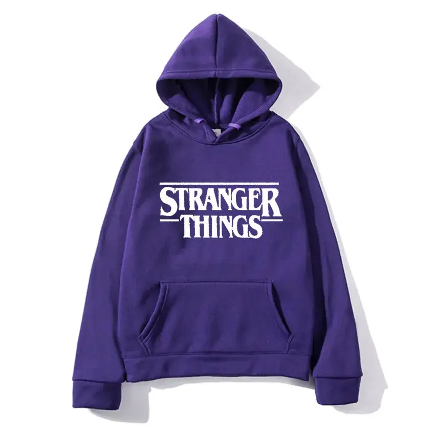 Strange Things Printed Hoodie for Men Women Grey - Image 27