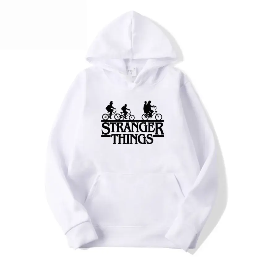 Men's Grey Stranger Things Hoodie with Stamp Print - Image 20