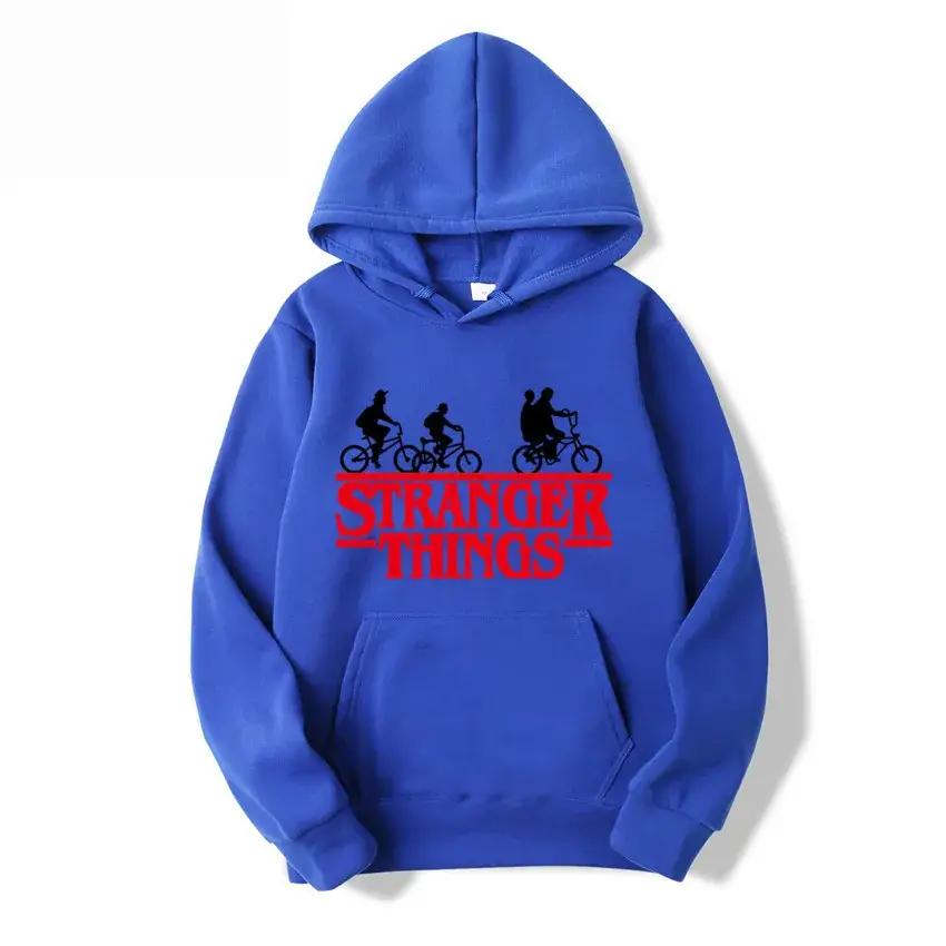 Men's Grey Stranger Things Hoodie with Stamp Print - Image 26