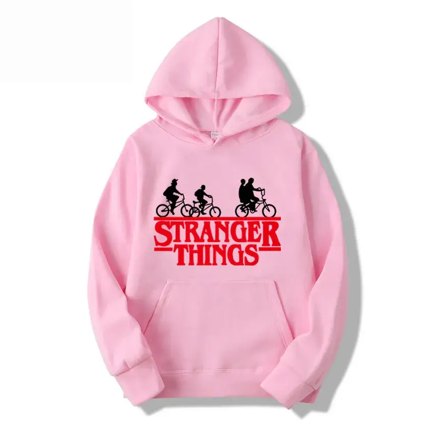 Men's Grey Stranger Things Hoodie with Stamp Print - Image 29
