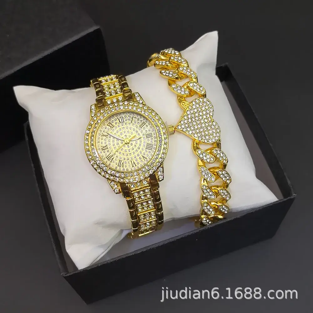 Women's Diamond Bracelet Watch Set with Chain — feature 21