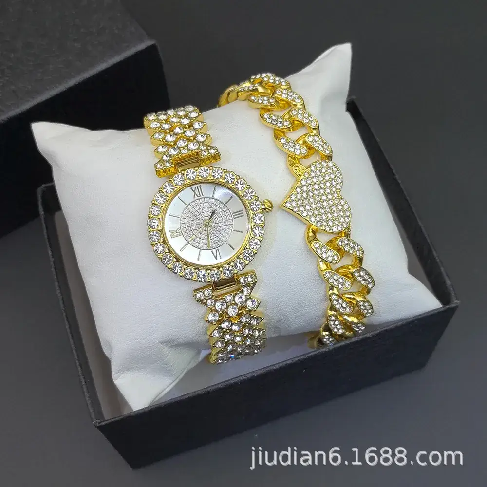 Women's Diamond Bracelet Watch Set with Chain — feature 22