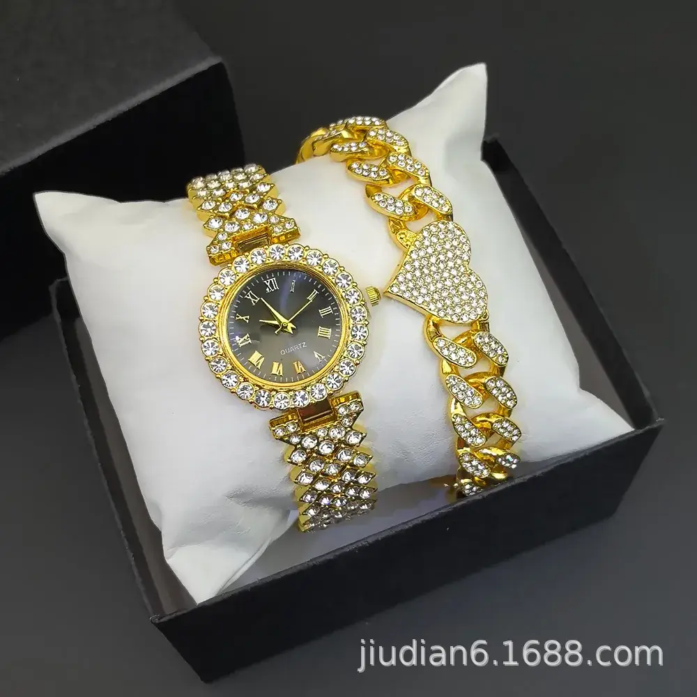 Women's Diamond Bracelet Watch Set with Chain — feature 24