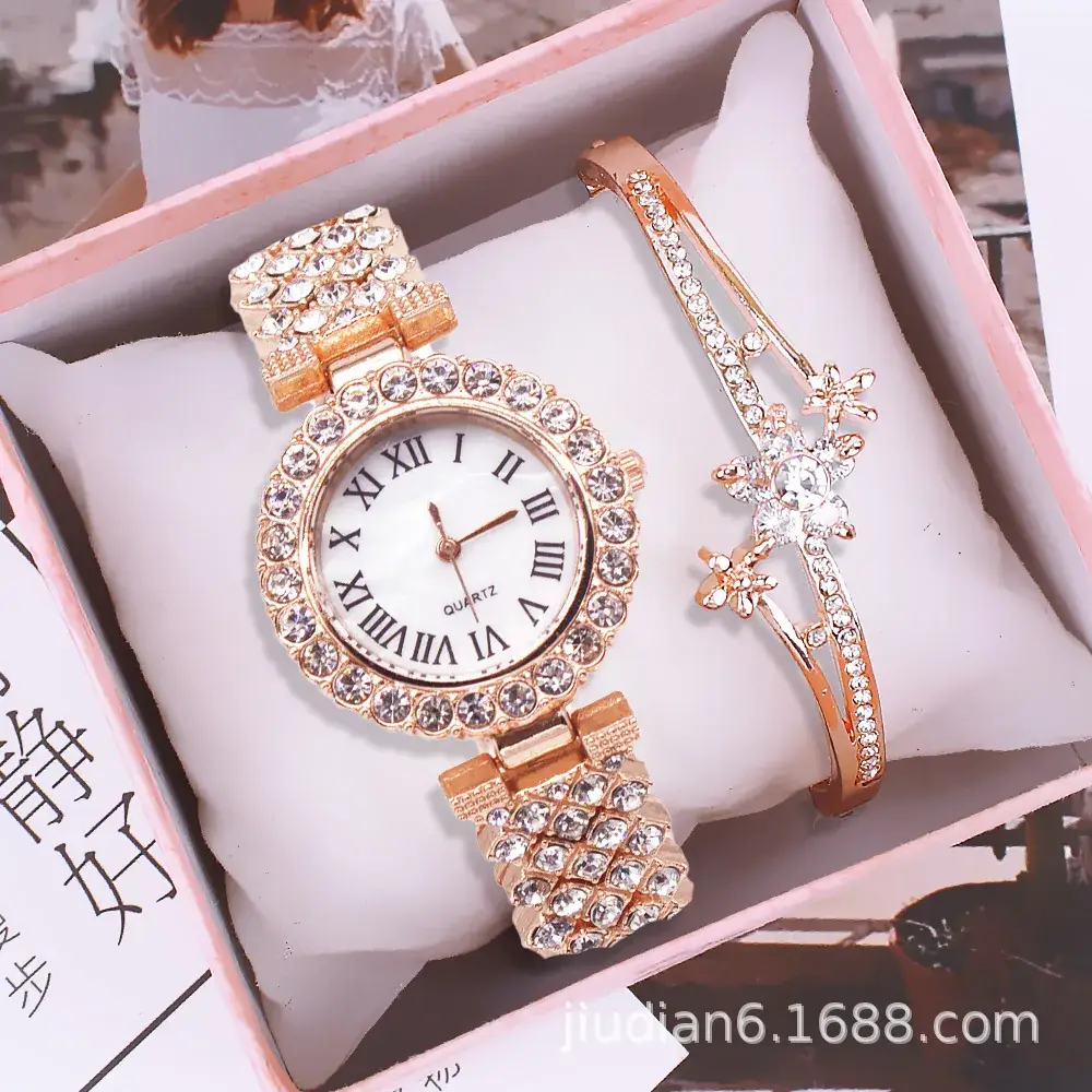 Women's Diamond Bracelet Watch Set with Chain — feature 25