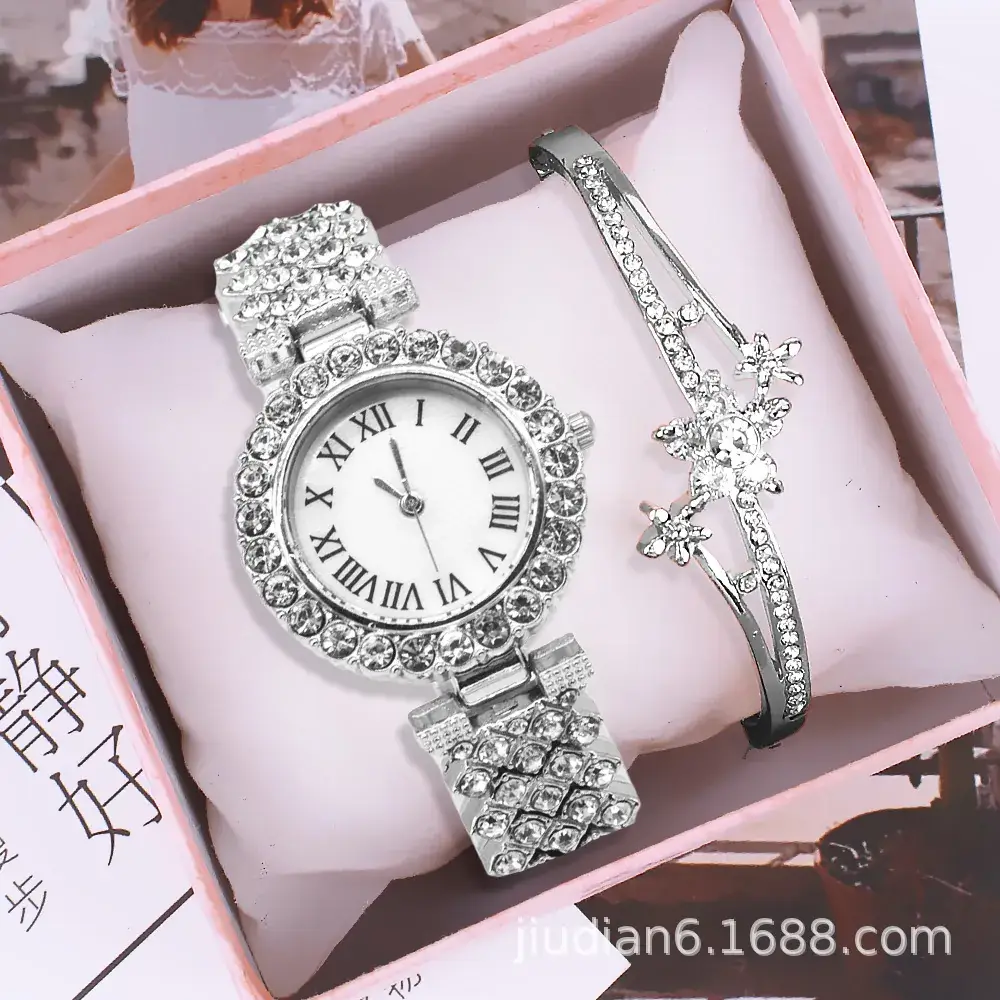 Women's Diamond Bracelet Watch Set with Chain — feature 26