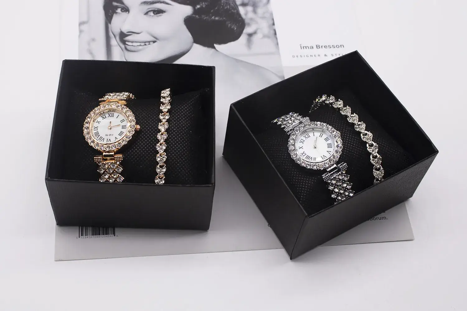 Women's Diamond Bracelet Watch Set with Chain — feature 9