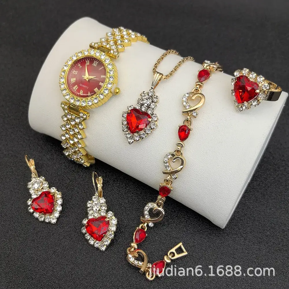 Women's Diamond Bracelet Watch Set with Chain - Image 16