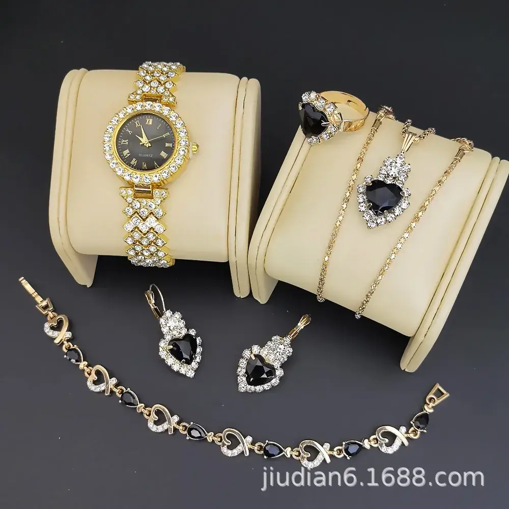 Women's Diamond Bracelet Watch Set with Chain - Image 17