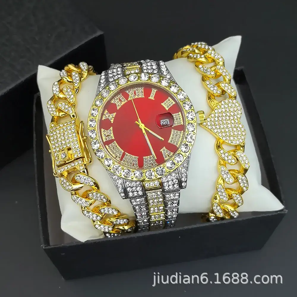 Women's Diamond Bracelet Watch Set with Chain - Image 21