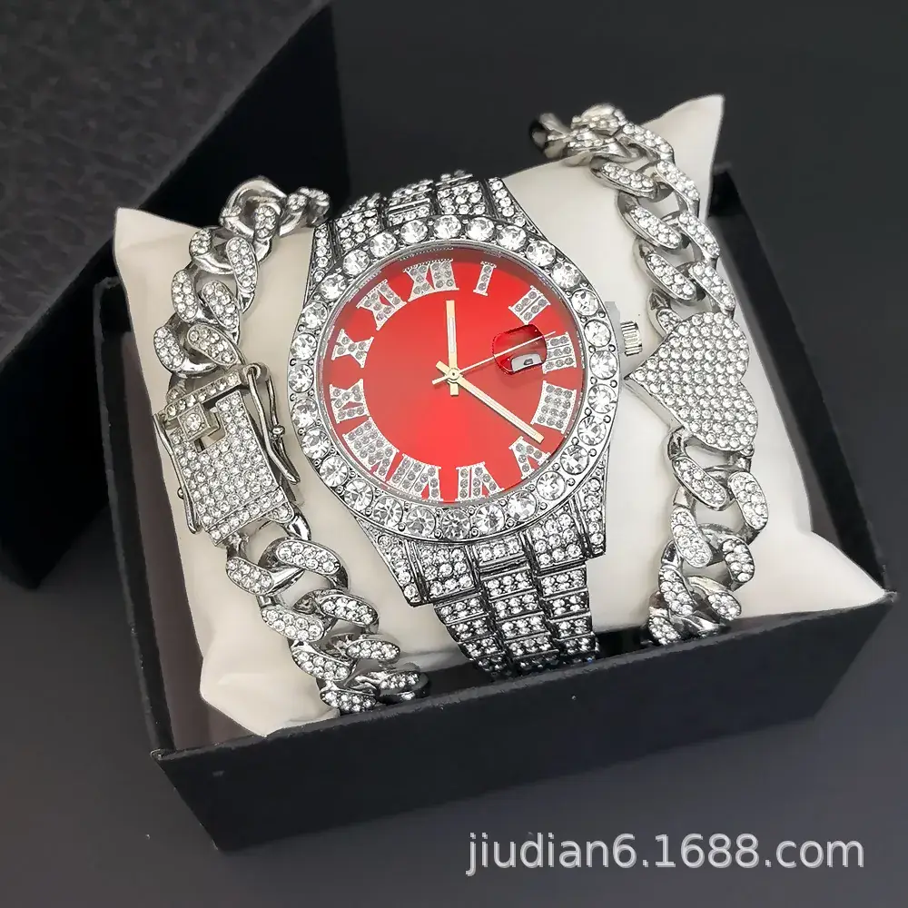 Women's Diamond Bracelet Watch Set with Chain - Image 24