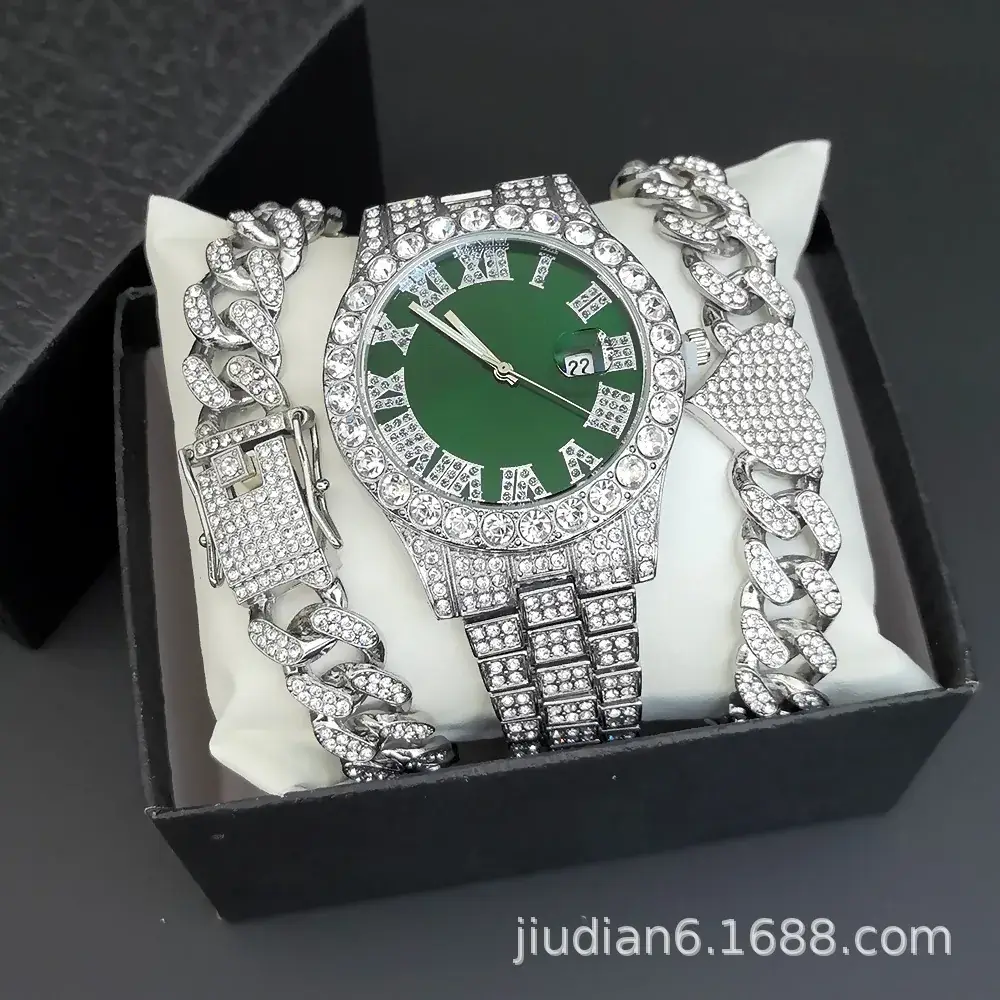 Women's Diamond Bracelet Watch Set with Chain - Image 25