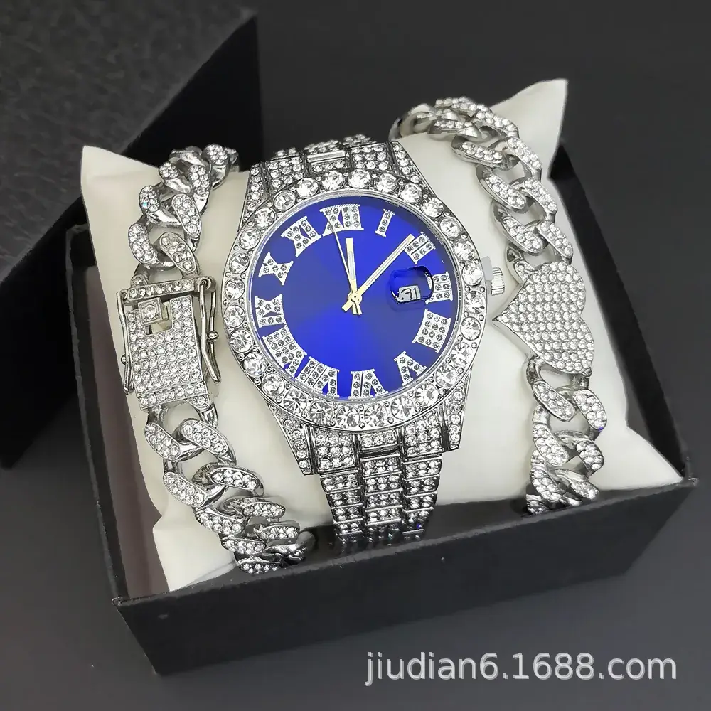 Women's Diamond Bracelet Watch Set with Chain - Image 26