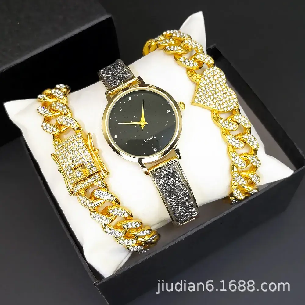 Women's Diamond Bracelet Watch Set with Chain - Image 27