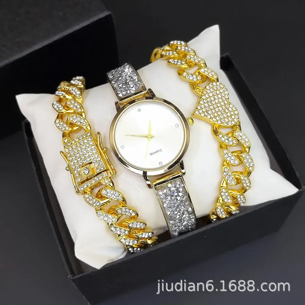 Women's Diamond Bracelet Watch Set with Chain - Image 29
