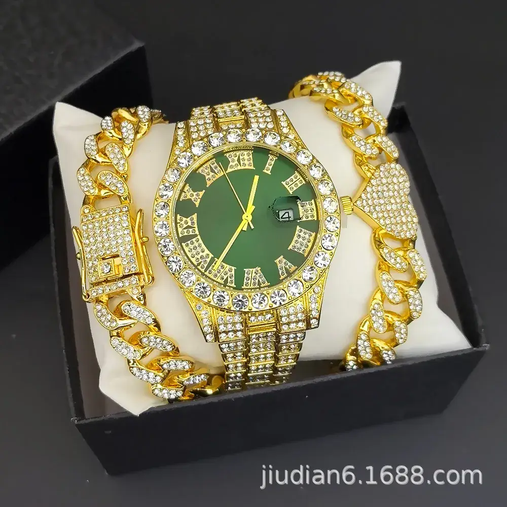 Women's Diamond Bracelet Watch Set with Chain - Image 30