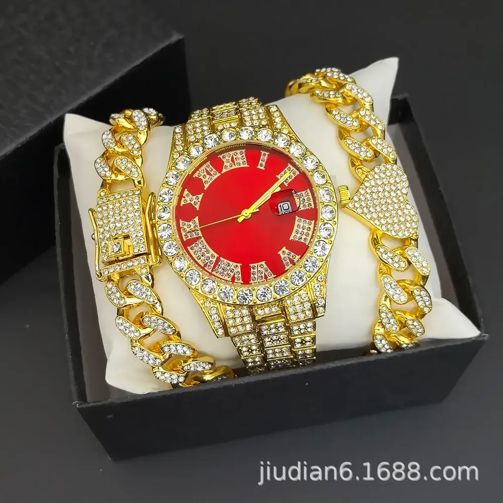 Women's Diamond Bracelet Watch Set with Chain - Image 32