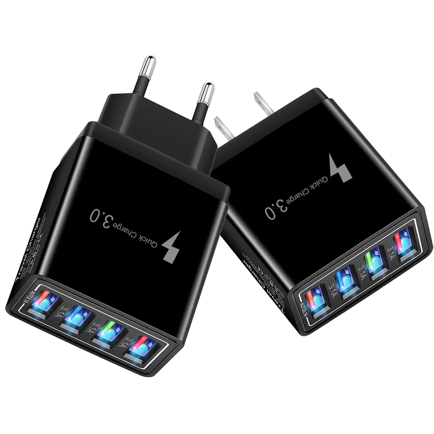 4 USB Color Mobile Phone Charger 5V 3A European Standard - Image 4