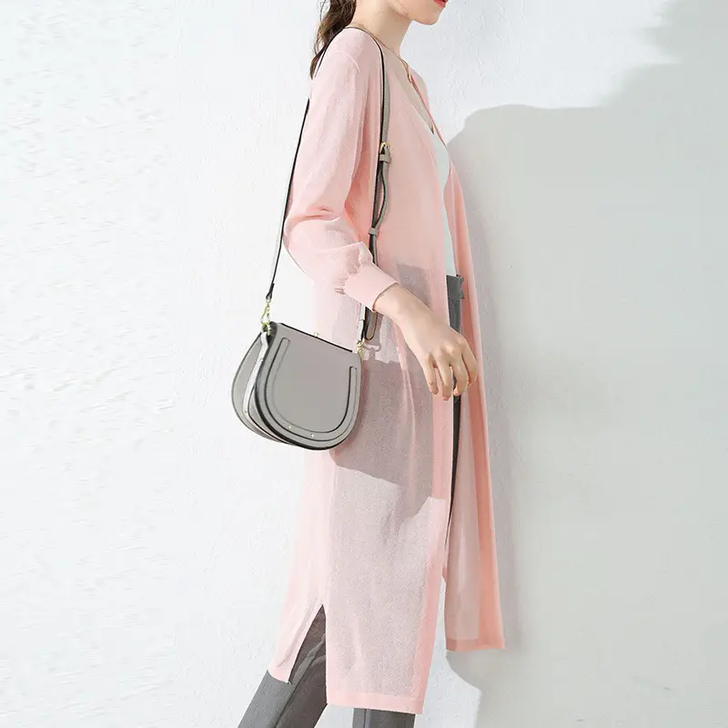 2025 Summer Linen Ice Silk Mid-Length Cardigan Women - Image 48