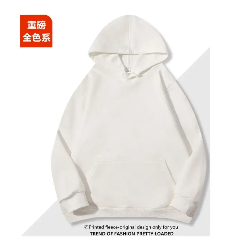 Blue Fleece Hoodie Long Sleeve Fitted Winter - Image 11