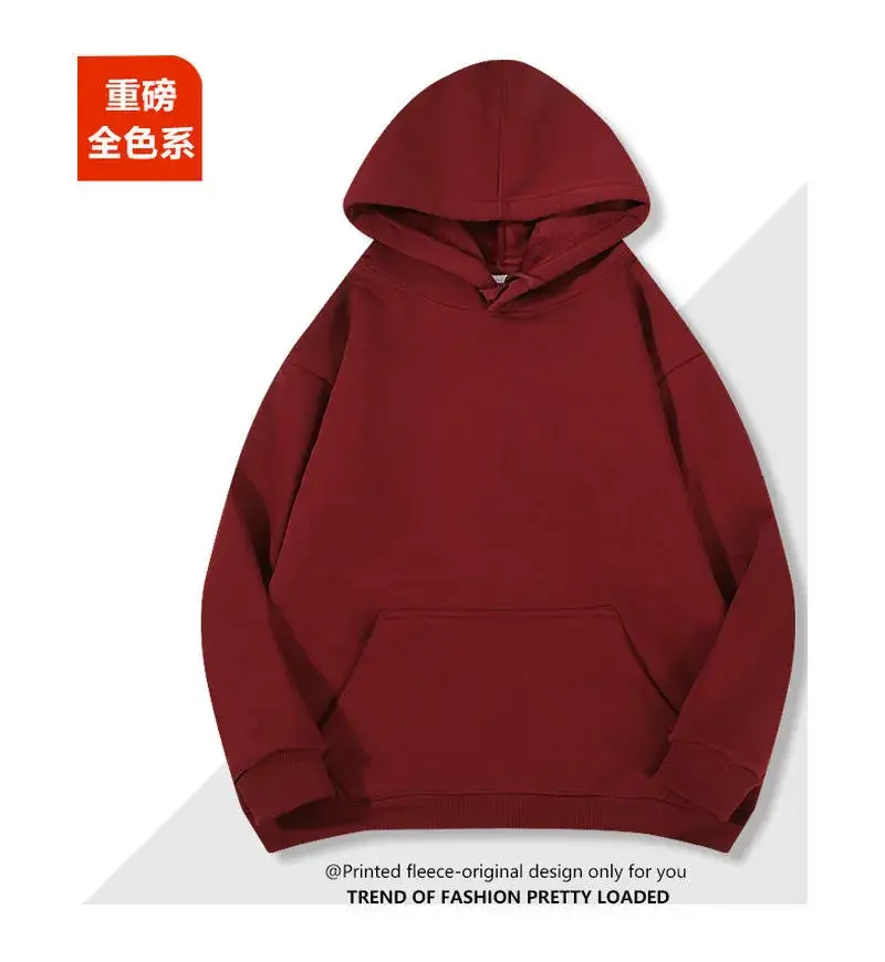 Blue Fleece Hoodie Long Sleeve Fitted Winter - Image 18