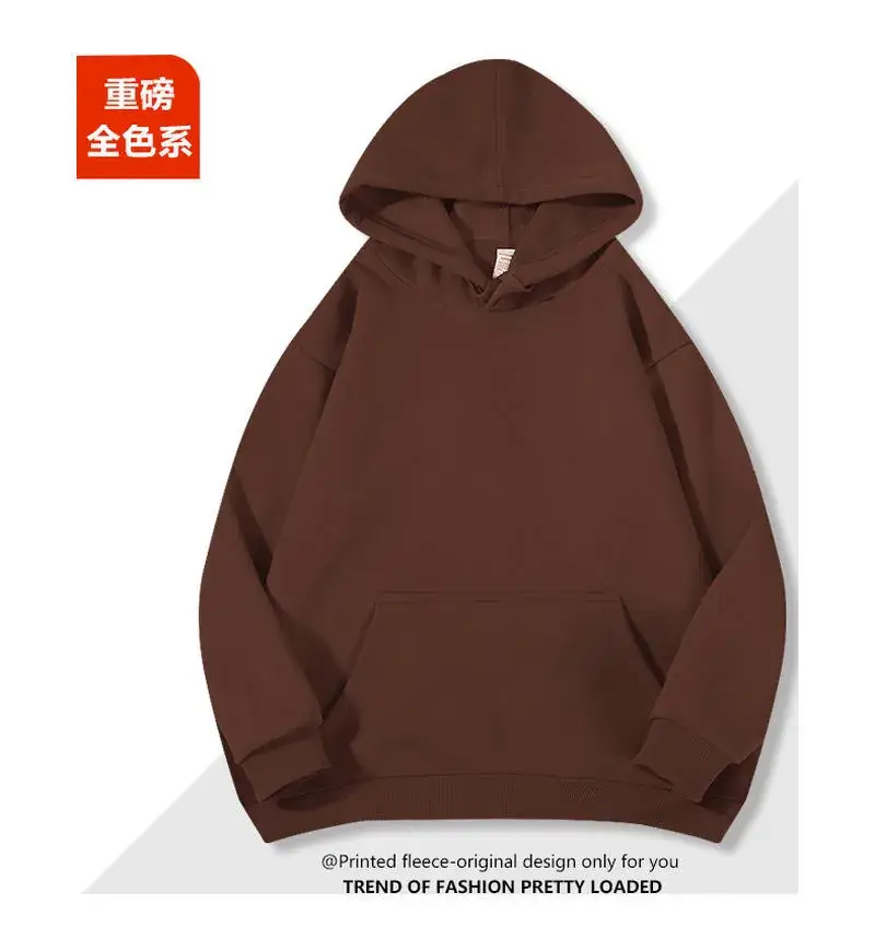 Blue Fleece Hoodie Long Sleeve Fitted Winter - Image 7