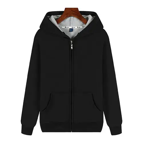 Men Grey Full Zip Hoodie Pure Cotton - Image 13
