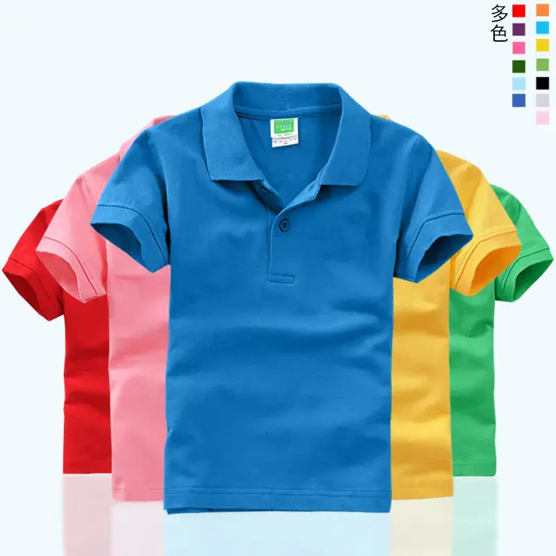 Children's Pink Cotton Polo Shirt for Kindergarten Class - Image 24