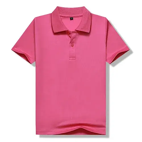 Children's Pink Cotton Polo Shirt for Kindergarten Class - Image 4
