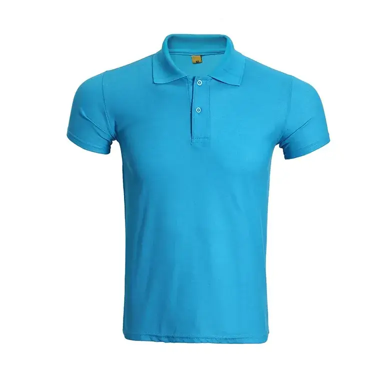 Light Blue Polo T-Shirt for Men Short Sleeve - Image 3