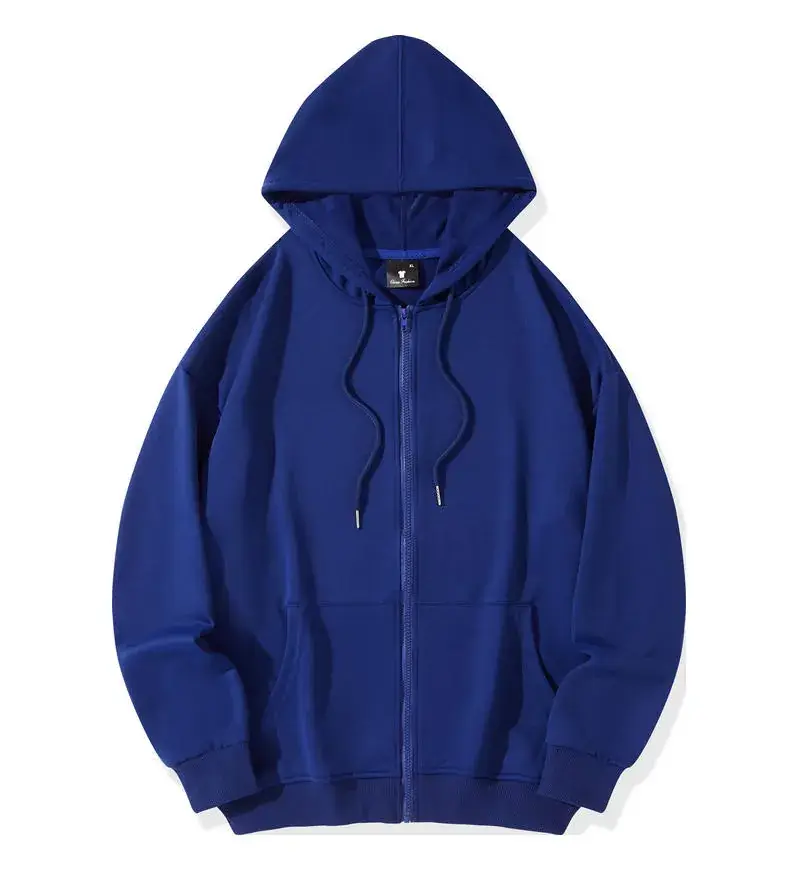 Blue Full-Zip Hoodie with Fleece Lining - Image 12