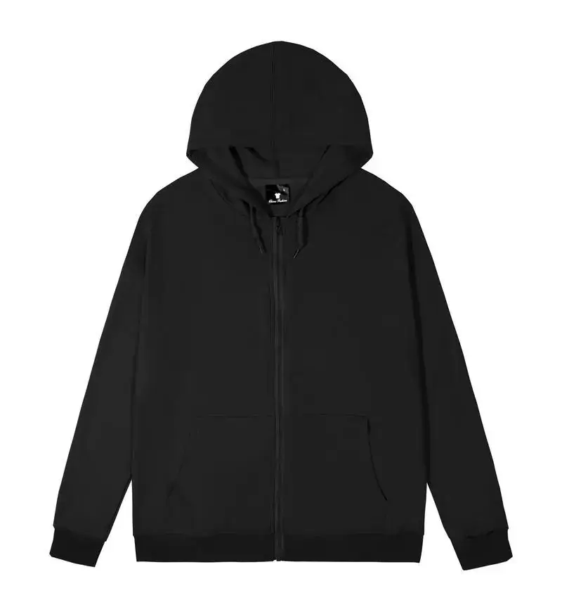 Blue Full-Zip Hoodie with Fleece Lining - Image 2
