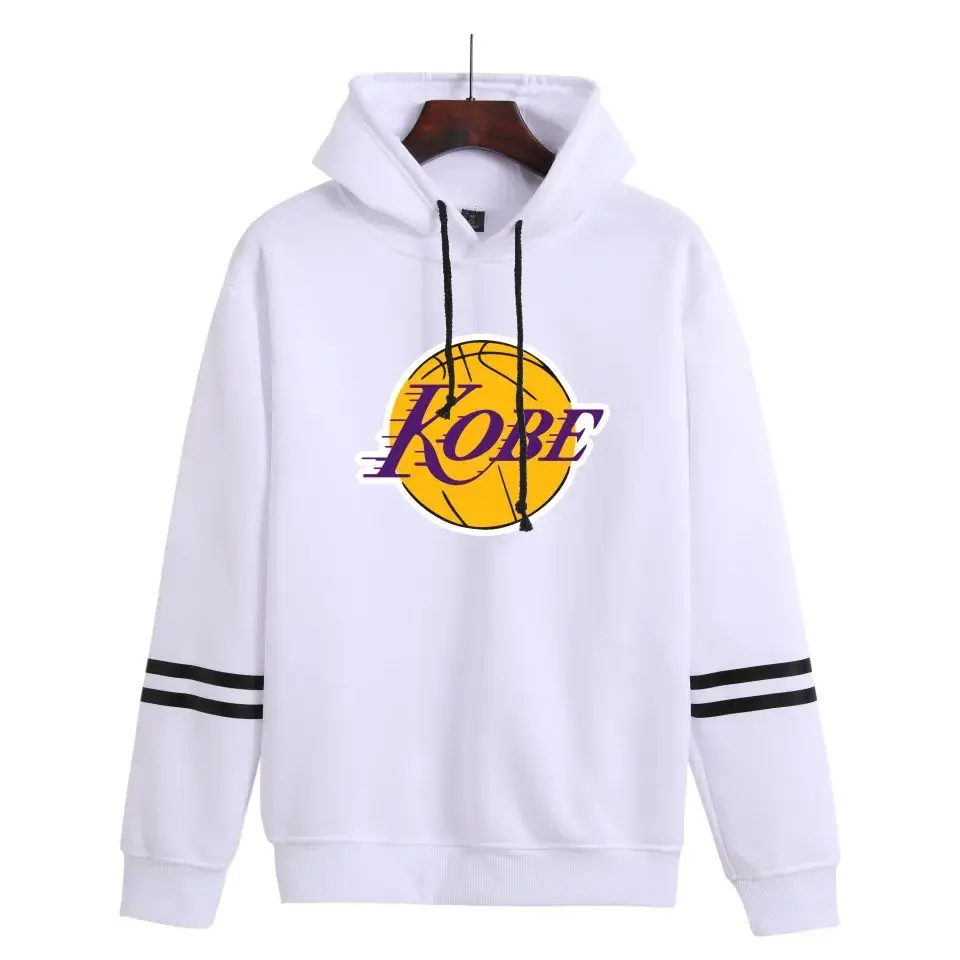 Men Grey Basketball Logo Fleece Hoodie Long Sleeve - Image 14