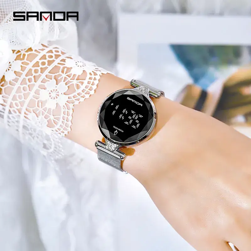 Sanda Multi-Functional Electronic Watch with Mesh Belt - Image 7