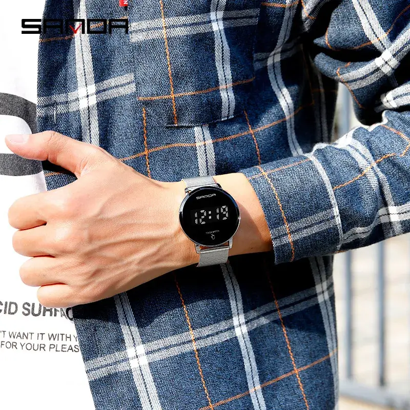Sanda Touch Screen Watch Blue Mesh Waterproof - Image 7
