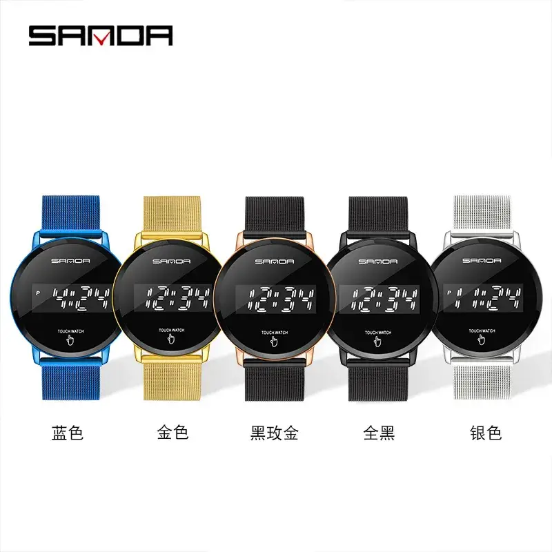 Sanda Touch Screen Watch Blue Mesh Waterproof - Image 9